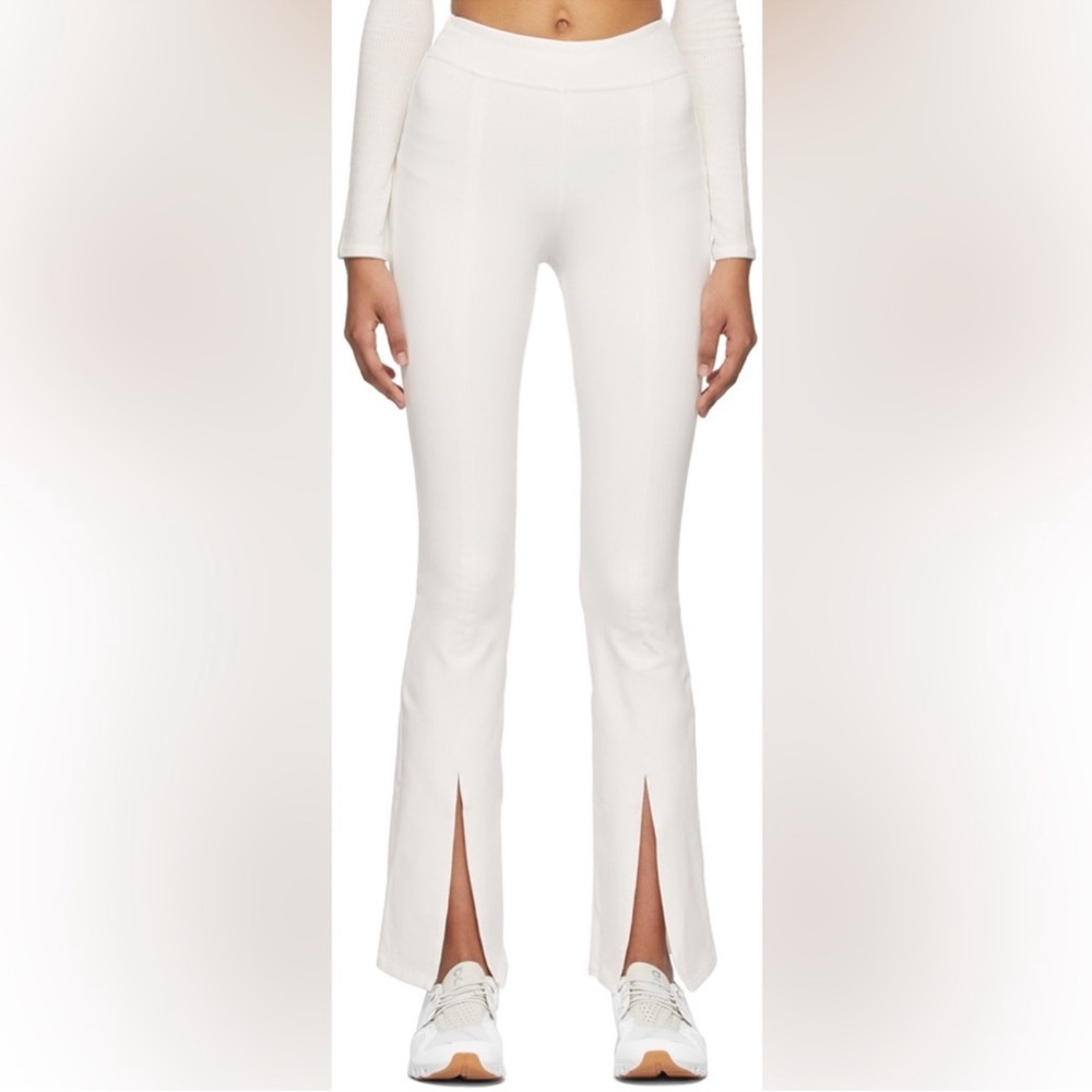 ALO YOGA Airbrush High-Waist Flutter Legging split hem white Size Small - Picture 3 of 16